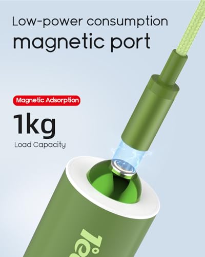 Magnetic for iPhone Charger, 1°edo GaN 65W Fast USB C Charger Block, PD 3.0 QC 4.0 Foldable Magnetic Fast Charger with 6FT Cable for iPhone 17/16 and More Series, Samsung Galaxy, iPad erc (Green) - color: Green