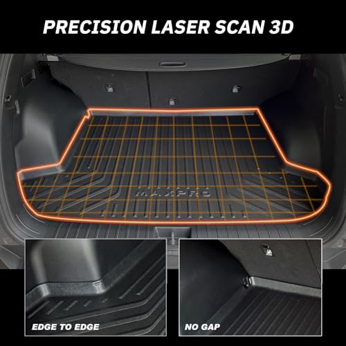 Premium MAXPRO Cargo Mat for 2023-2025 Honda Pilot All Weather Waterproof TPE Cargo Liner Custom Fit Trunk Mat Automotive Floor Mats Honda Pilot Accessories Car Mats Full Set SUV Interior Protection - size: Cargo Liner (4th Row)