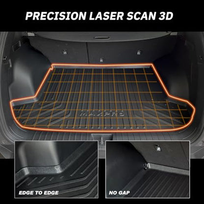Premium MAXPRO Cargo Mat for 2023-2025 Honda Pilot All Weather Waterproof TPE Cargo Liner Custom Fit Trunk Mat Automotive Floor Mats Honda Pilot Accessories Car Mats Full Set SUV Interior Protection - size: Cargo Liner (4th Row)