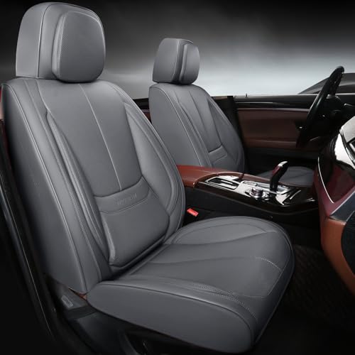Car Seat Covers, Leather Seat Covers for Cars Full Set, Waterproof and Breathable Suitable for Most SUV/Truck/Sedan/Automotive 2 Pack (Grey) - color: Grey, size: 2 Pack