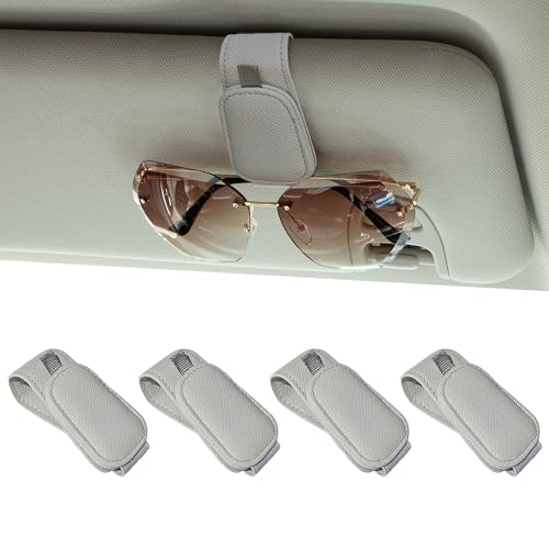 Yuoyar 4 Packs Magnetic Sunglass Holder for Car Visor - Universal Sunglasses Clip for Different Size Eyeglasses - Convenient Interior Car Accessories (4Pcs Grey) - color: Grey, size: 4pcs