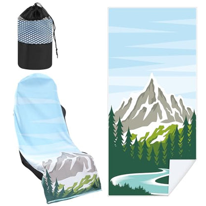 Hahafelt 2 Pack Car Seat Towel Covers with Storage Bag, 63 x 32 Inch Universal Non Slip Waterproof Sweat Protector for Car Truck, Gym Swimming Running, Machine Washable (National Park 1) - style: National Park 1