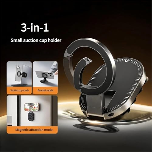3-in-1 Suction Magnetic Phone Holder,2026 New Foldable & 360°Rotatable Phone Holder, Universal Portable Phone Stand for Car Dashboard, Gym, Kitchen, Office (1PCS)