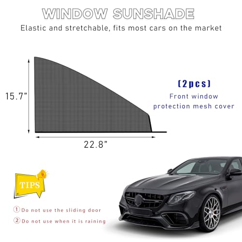 Ohleats 2 PCS Window Shades, Auto Front Rear Side Sun Shades for Block Heat & UV Protection, Breathable Mesh Baby Screen Covers, Universal Car Accessories (Front) - size: Car Front