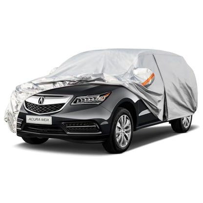 Kayme 6 Layers SUV Car Cover Custom Fit for Acura MDX (2001-2025) Waterproof All Weather for Automobiles, Outdoor Full Cover Rain Sun UV Protection.Silver - size: 1. Custom Fit Acura MDX