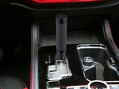 Abfer Weighted Shift Knob Long Stick Gear Shifter Lever Leather Shift Knobs with Adapter for Most Automatic Manual Vehicle Trucks, Black - color: black-1