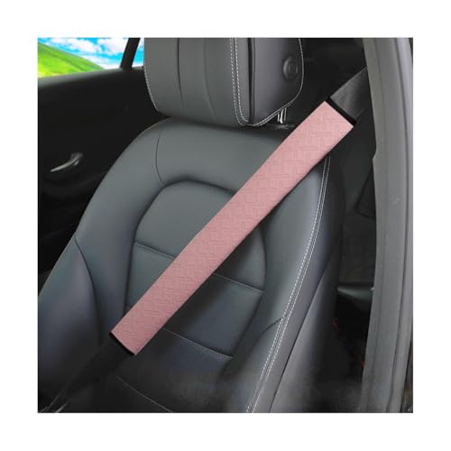 2PCS Car Seatbelt Cover, Soft Leather Vehicle Safety Seat Belt Cushion, 19.7 Inch Comfortable Auto Shoulder Neck Chest Protection Pads Accessories, Universal for Most Cars (Pink) - color: Pink/19 inches