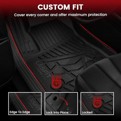 LASFIT Floor Mats & Cargo Liner 2021-2026 & Only 7 Seats (Not for 8/9 Seats) for Chevy Suburban/GMC Yukon XL(Only Yukon XL, Not Fit Yukon)/Cadillac Escalade ESV(Only Escalade ESV, Not Fit Escalade) - size: Suburban/Yukon XL/Eacalade ESV 7 Seats 2021-2026
