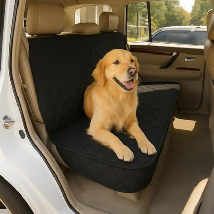 Formosa Covers Water Resistant Durable Deluxe Quilted Back Seat Bench Cover - Fits All Cars, Trucks, and SUVs - 56" W (Black) - color: Black