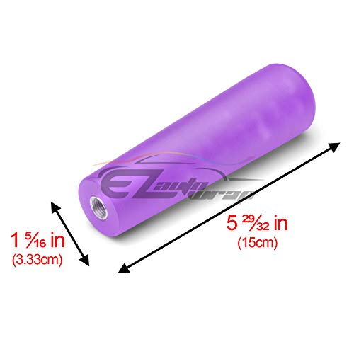 EZAUTO WRAP Purple Shift Knob Stick Frosted Matte Crystal Bubble Long Throw Gear Shifter 15cm - color: Matte Purple, size: 15cm