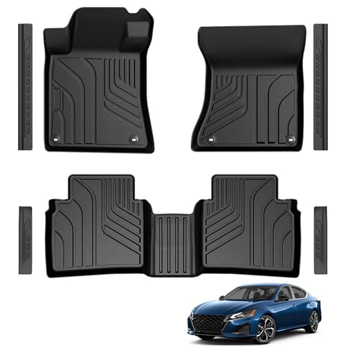 Floor Mats for 2026 2019-2025 Nissan Altima, TPE All Weather Durable Floor Liners Door Sill Guards for Nissan Altima Accessories - size: 2019-2026 | For Nissan Altima