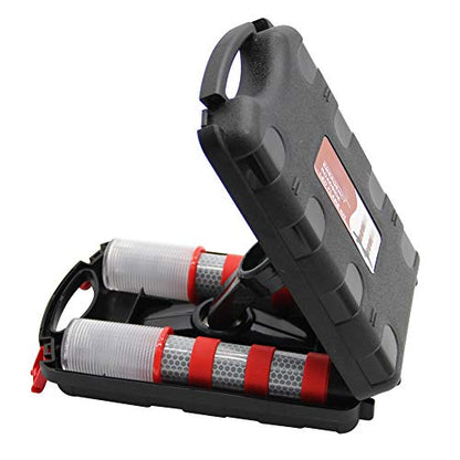Twinkle Star Emergency Roadside Flares Kit LED Safety Strobe Road Warning Light Highway Beacon Alert Flare with Magnetic Base, Detachable Stand, Solid Storage Case (Set of 2) - color: Gray, size: 2 Sets