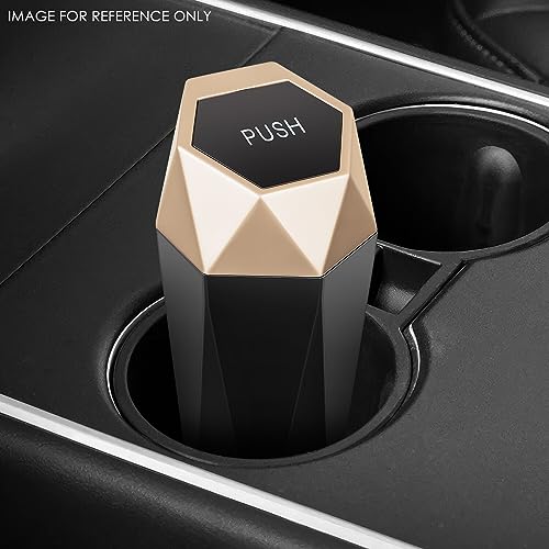DNA Motoring Mini Car Auto Trash Can with Removable Lid, Leakproof Mini Garbage Bin for Automotive Home Office,Black/Gold,ZTL-OD-01-GD - color: Black/Gold, style: 1pc