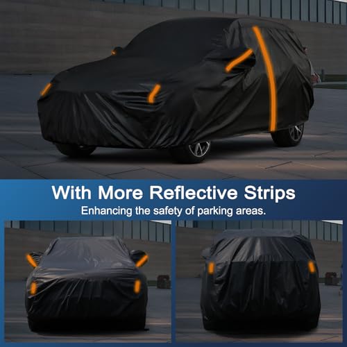 Car Cover for Honda Prologue 2023-2026 and for Lincoln Nautilus 2018-2026 and for Lincoln Aviator 2003-2026, Sun Rain UV Snow Dust Protection, Custom Fit with Driver Door Zipper & Reflective Strips
