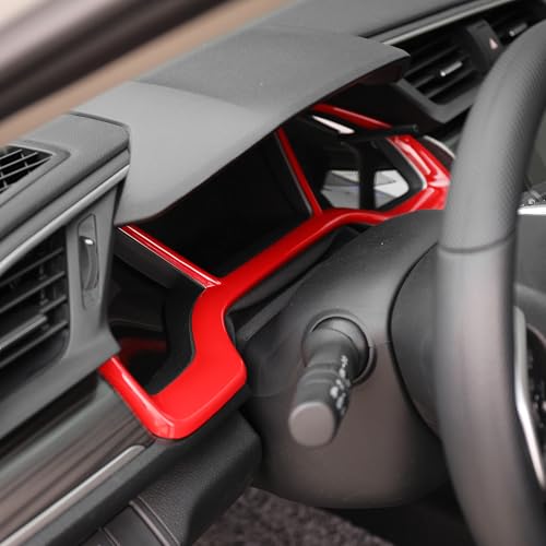 YINGTUU for Honda 10th Gen Civic 2016-2021 Accessories Dash Board Trim Cover Interior Glossy Red - color: Dash Board Trim Cover-Red
