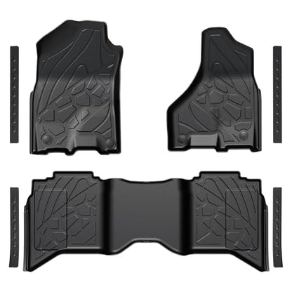 Floor Mats for 2019-2024 Ram 1500 (Only Classic Body) Crew Cab 2013-2018 1500/2500/3500 Crew Cab, TPE All Weather Durable Floor Liners Door Sill Guards for Ram 1500 Classic - size: 2019-2024 | For Dodge Ram 1500 Classic