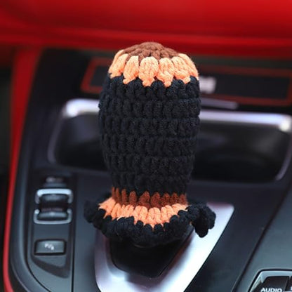 Crochet Shift Knob Cover, Universal Handcrafted Black-Sunflower Boho Car Accessories for Women, Shift Boots Knobs Cover Automotive Interior Fits Car Truck SUV (03#SC) - color: 03#SC