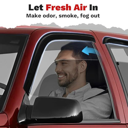 Canvcle Window Visors Rain Guards for 1988-1999 Chevy/GMC C1500/C2500/C3500/K1500/K2500/K3500 Extended Cab Accessories, Outside-Mount Window Wind Deflectors Vent Visors Shades Rainproof Black - size: Chevy/GMC C/K1500 1988-1999