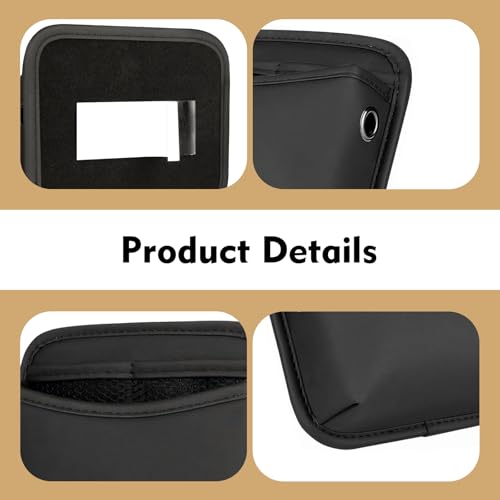 Car Seat Side Storage Pocket, Leather Multifunctional Console Side Organizer Bag, Self-adhesive Auto Door Pocket Organizer, Universal for Most Cars (Black)