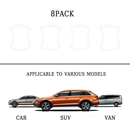 Carbon Fiber Car Door Protector - 8PCS Anti-Scratch Film, Non-Marking, Self-Adhesive for All Cars (Clear) - color: Clear/8PCS