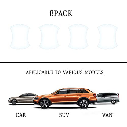 Carbon Fiber Car Door Protector - 8PCS Anti-Scratch Film, Non-Marking, Self-Adhesive for All Cars (Clear) - color: Clear/8PCS