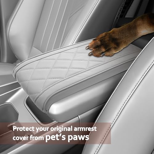 SKTU 2024 2025 2026 Santa Fe Center Console Cover Compatible with 2024-2026 Hyundai Santa Fe Armrest Cover Hyundai Santa Fe 2024 2025 2026 Accessories Santa Fe Hybrid Center Console Cushion (Beige) - color: for 2024 2025 2026 Santa Fe Beige