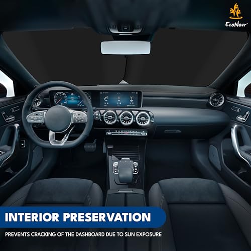 EcoNour 2-Piece Foldable Truck Window Sun Shade, Blocks UV Rays & Heat, Keeps Interior & Dashboard Cool, Durable Automotive Interior Accessory, Large Fit – (32.5" L x 36" W) - size: Large