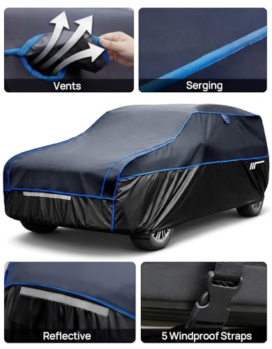 JOYTUTUS Hail Protector Car Cover for SUV (202-211 inch), Thick EVA Padded Anti-Hail Cover, Waterproof All Weather Hail Protection Car Cover - size: SUV (202-211 inch)