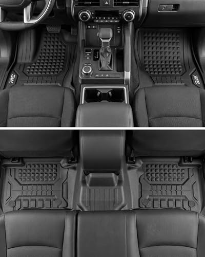3W Floor Mats Fit for Toyota 4 Runner 2025 2026(Only Fit Hybrid), TPE All Weather Custom Fit Floor Liner for 4Runner Accessories 1st and 2nd Row Full Set Car Mats Easy Clean, Black - style: 6. 4Runner Hybrid 5Seat|25-26|Floor mat