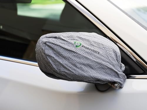 New & Improved ProKevLock Vehicle Side Mirror Covers Set with Anti-Theft Lock, UHMWPE, HPPE, 304 CRES Steel Mesh, Fits all Vehicles & Most Pickup Trucks, Protection from Ice, Bird Droppings, Version 3 - size: 16 x 9 x 5 Inches
