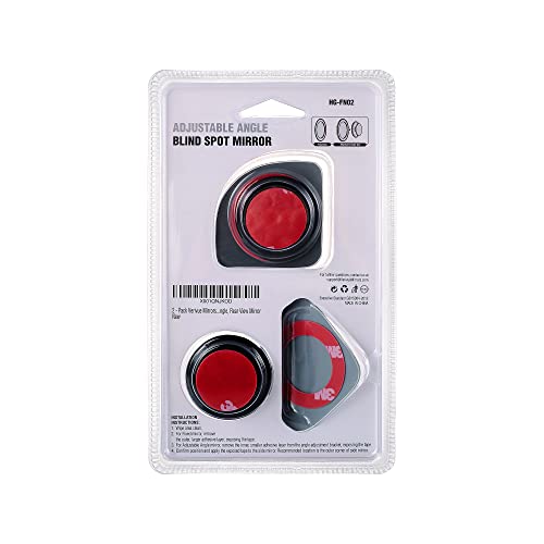 Verivue 2.5-Inch Fan-Shaped Blind Spot Mirrors for Cars, Universal Fit, HD Convex Wide Angle, Stick-On Frameless Side Mirror Blindspot, Adjustable Design Blind Spot Mirrors 2-Pack - size: Fan Shaped