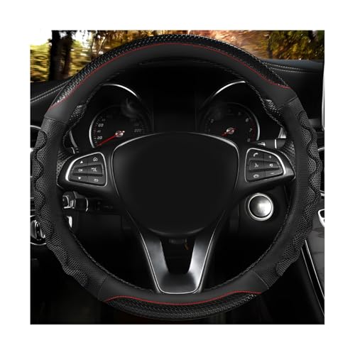 Car Steering Wheel Cover, 15 Inch Anti-Slip Steering Wheel Cover Protector with 3D Honeycomb Design, Universal Steering Wheel Covers for Truck SUV, Car Accessories (Black,Round Shape) - color: Black, Round Shape