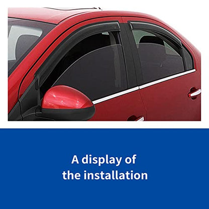 Window Visor Sun Rain Guards Compatible with 2012-2020 Chevy Sonic Sedan Smoke 4pc 94472 - size: For 2012-2020 Sonic Sedan