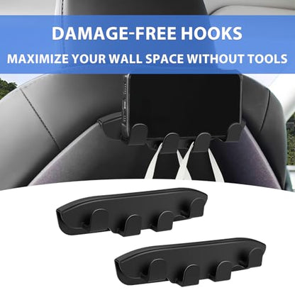 Center Console Organizer for Tesla Model Y 2024-2021 Accessories Storage Organizer SetIncludes for Model 3 2023-2017 Center Console Box, Armrest Box, Cup Holder,2 Seat Back Hook - size: Black 5pcs
