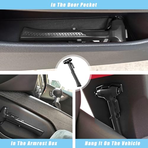 Car Window Breaker, Glass Breaker and Seatbelt Cutter, Emergency Car Glass Safety Hammer, Window Punch Seatbelt Cutter for Family Rescue & Auto Escape Tools(Black) - color: Black