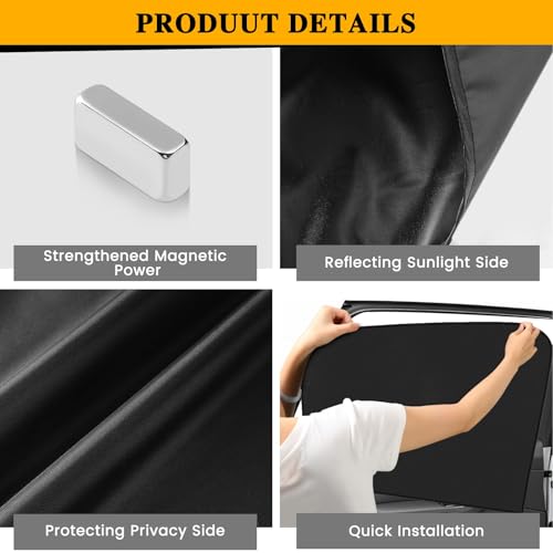 Car Windshield Sun Shade Privacy Covers，4 PCS Car Window Shades for Baby Block Light Curtains Sun Protection Shade Camping for Sleeping