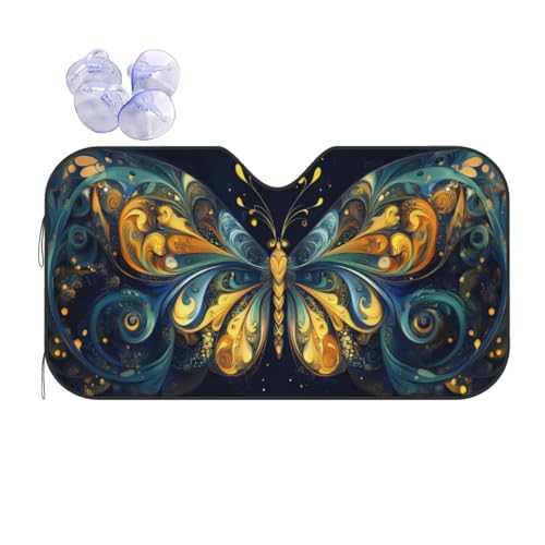 Beautiful Butterfly Car Sun Shade Windshield Sunshade Foldable Front Window Shield Cover for Truck SUV - color: Blue13