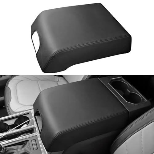 INTGET Center Console Cover for Ford F150 Accessories 2015-2020 2016 2017 2018 2019 Car Middle Lid Seat Armrest Cover Protector Elbow Cushion Pad (Black Stitches, 2015-2020) - color: black stitches, size: 2015-2020