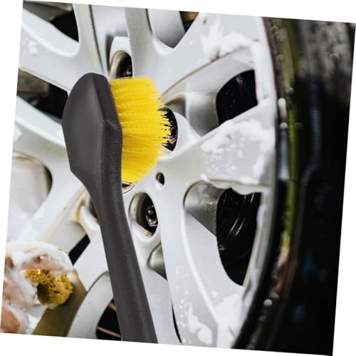 2pc Long Handle Wheel Cleaning Brush Set for Car Detailing Tire Brush Hard Bristles for Rim and Tire Scrub
