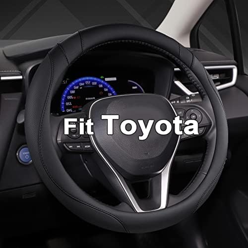 West Llama Customized Auto Car Steering Wheel Cover for Toyota Tundra Tacoma 4runner 15-15.5inches (Black-Large Size) - color: A-Black, size: Large size (15''-15 ½'')