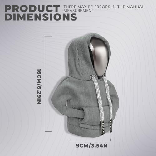 Gear Shift Hoodie, Gear Shift Cover, Fashionable Hoodie Automotive Gear Shift Knob Protector, Car Accessories Mini Sweater Gear Shift Knob Cover for Car Gear Shift Levers (Gray) - color: Gray