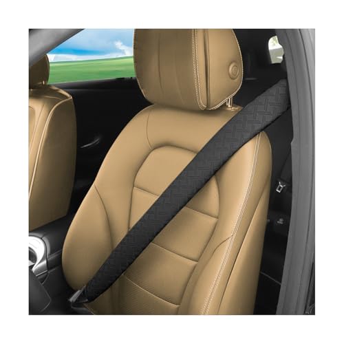 2PCS Extra Long Car Seatbelt Cover, 29.53 inches Soft Leather Vehicle Safety Seat Belt Strap Cushion, Comfortable Auto Shoulder Neck Chest Protection Pads Accessories, Extremely Long (Black) - color: Black/29 inches