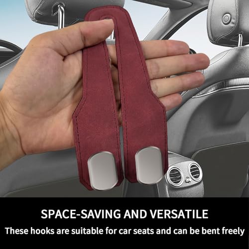 Car Seat Headrest Hooks for Purses and Bags, 4 Pack Bag Purse Holder for Car With Double Metal Hooks, Car Purse Hanger, Headrest Back Seat Handbags Hook Cute Hanging Accessories, hot pink - color: Hot Pink 4pcs