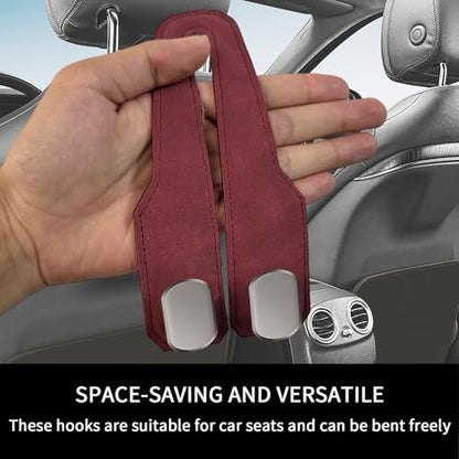 Car Seat Headrest Hooks for Purses and Bags, 2 Pack Bag Purse Holder for Car With Double Metal Hooks, Car Purse Hanger, Headrest Back Seat Handbags Hook Cute Hanging Accessories, hot pink - color: Hot Pink 2pcs