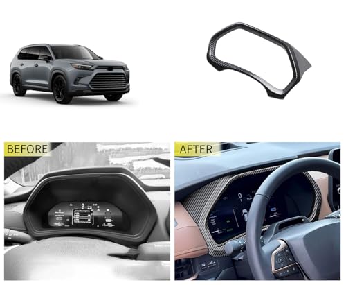 Car Dashboard Cover Compatible With Toyota New Grand Highlander 2024 2025 2026 Dash Board Instrument Panel Frame Dial Dashboard Trim Interior Car Accessories ABS 1PC (Carbon Fiber Style) - color: Carbon Fiber Style