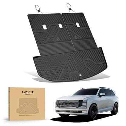 LASFIT Cargo Trunk Mat & Backrest Mats for Hyundai Palisade 2026 All Weather TPE Custom Fit Car Trunk Mats Cargo Liner & Seatback Mats Accessoires, Black - size: 2)For Hyundai Palisade | 2026 | Cargo