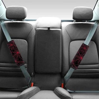 Red Spider Web Car Seat Belt Cover Pad,omfortable Seat Strap Pads,Compatible with All Models of Seatbelt Covers,Can Be Used As A Backpack Shoulder Pad, Essential Car Seat Shoulder Strap Pads - color: Red Spdier Web