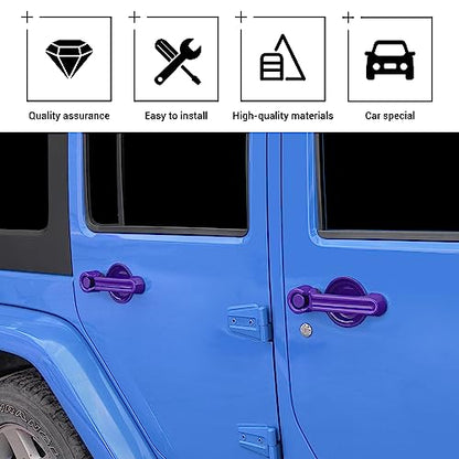 Exterior Door Handle Cover Tailgate Handle Cover Recess Guard Compatible with 2007-2017 Jeep Wrangler JK JKU Sports Sahara Freedom Rubicon Unlimited, Purple, 15PCs - color: Purple