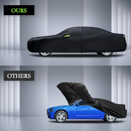 Car Cover Custom Fit for Dodge Charger 2006-2026, Waterproof All Weather Full Exterior Cover Rain Sun Hail Protector Car Cover with Door Zipper - size: Custom Fit for Dodge Charge