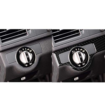 NVCNX Carbon Fiber Compatible with Mercedes-Benz C-Class W204 C250 C300 C350 C63 AMG 2008-2015 Coupe Sedan Accessories Car Dash Headlight Switch Panel Cover Interior Trim Sticker Decal 1PC - color: Dash Headlight Switch Panel Trim